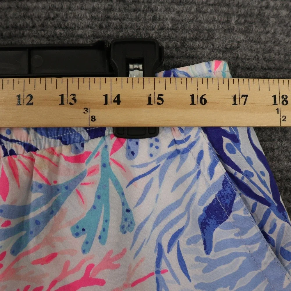 Lilly Pulitzer Callahan Coral Reef Print Pull On Shorts Women M Drawstring Beach